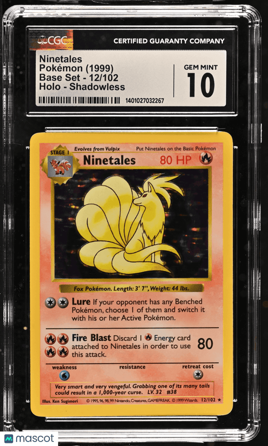 1999 Pokémon TCG Ninetales #12/102 English CGC 10