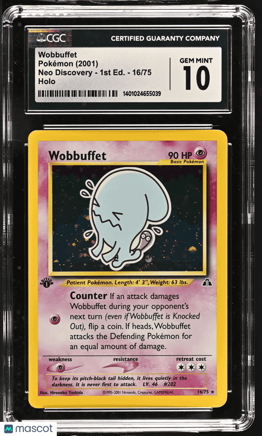 2001 Pokémon TCG Wobbuffet #16/75 English CGC 10