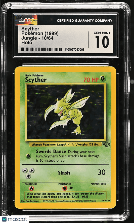 1999 Pokémon TCG Scyther #10/64 English CGC 10