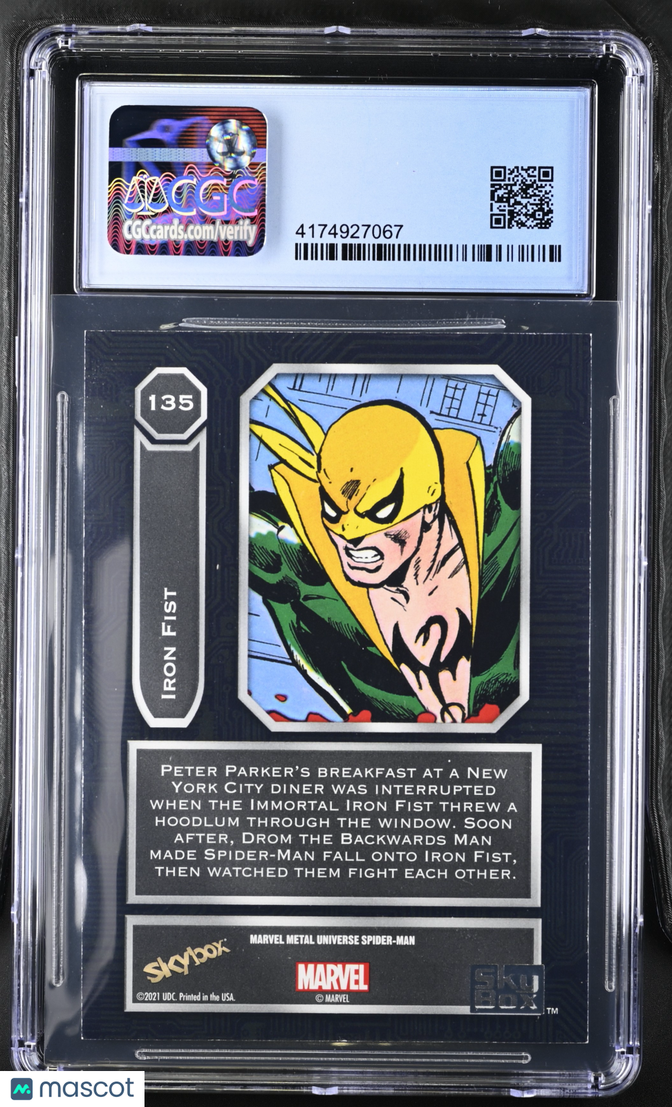 2022 Spider-Man Metal (2022 Upper Deck) Iron Fist #135 CGC 9