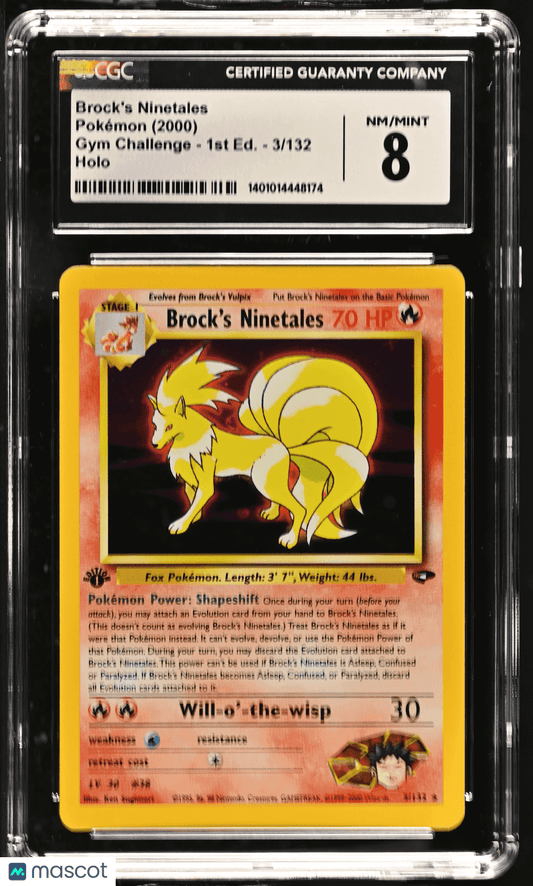 2000 Pokémon Brock's Ninetales #3/132 English CGC 8