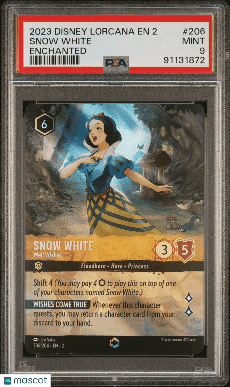 2023 Disney Lorcana TCG Snow White #206 PSA 9