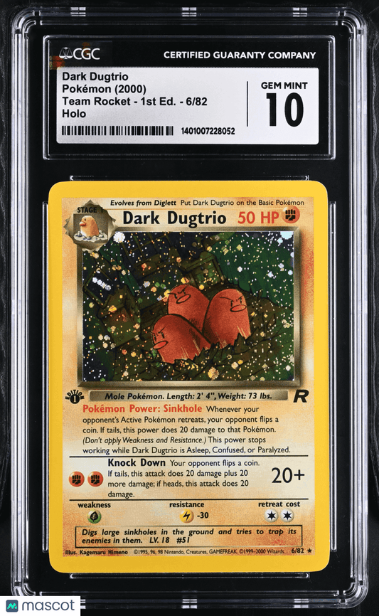 2000 Pokémon TCG Dark Dugtrio #6/82 English CGC 10