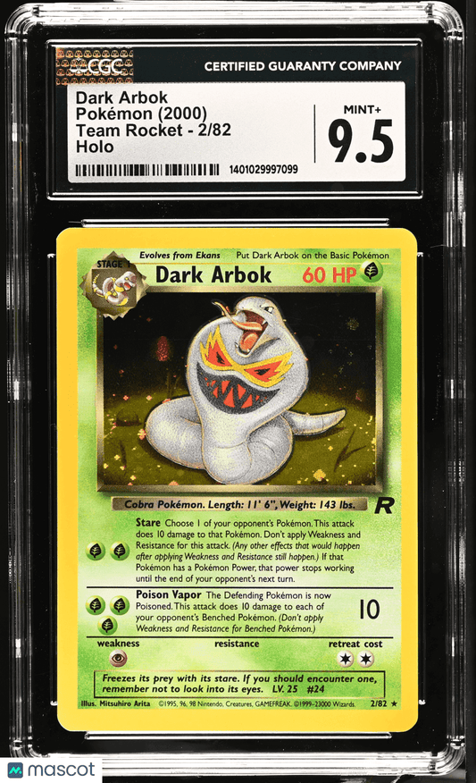 2000 Pokémon TCG Dark Arbok #2/82 English CGC 9.5