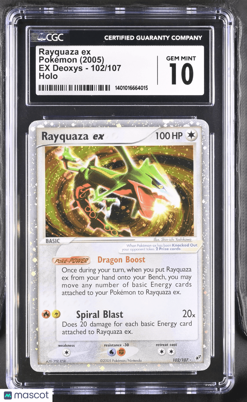 2005 Pokémon TCG Rayquaza ex #102/107 English CGC 10