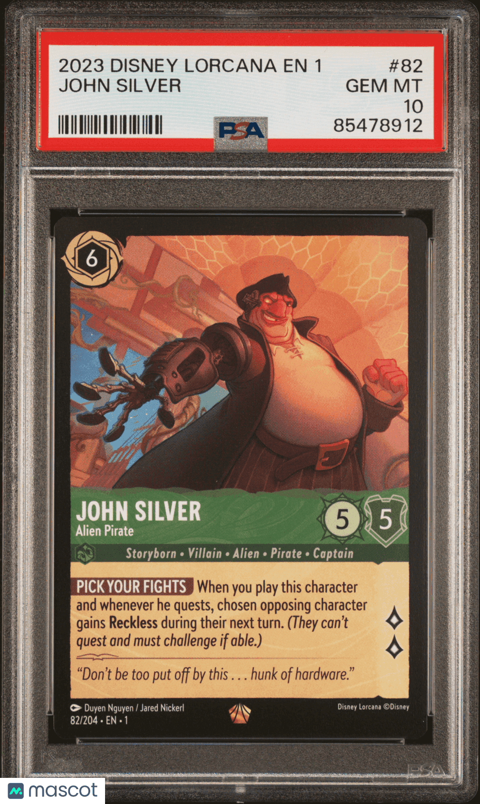 2023 Disney Lorcana TCG John Silver #82 PSA 10