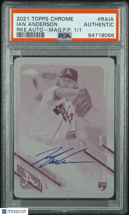 2021 Topps Chrome Rookie Autographs Ian Anderson #RAIA PSA A