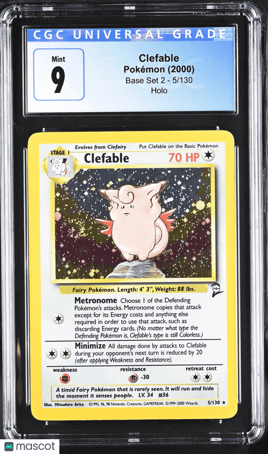 2000 Pokémon TCG Clefable #5/130 English CGC 9