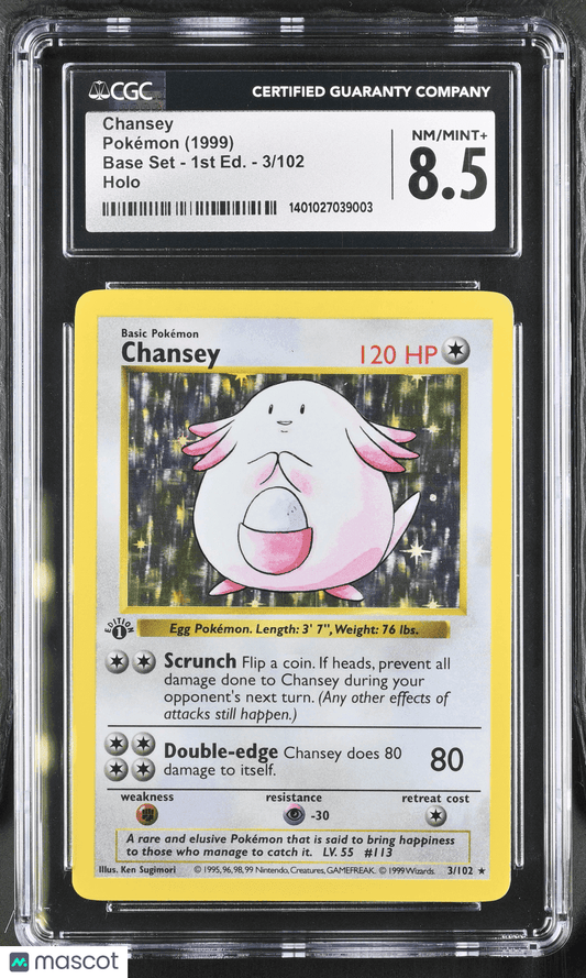 1999 Pokémon TCG Chansey #3/102 English CGC 8.5