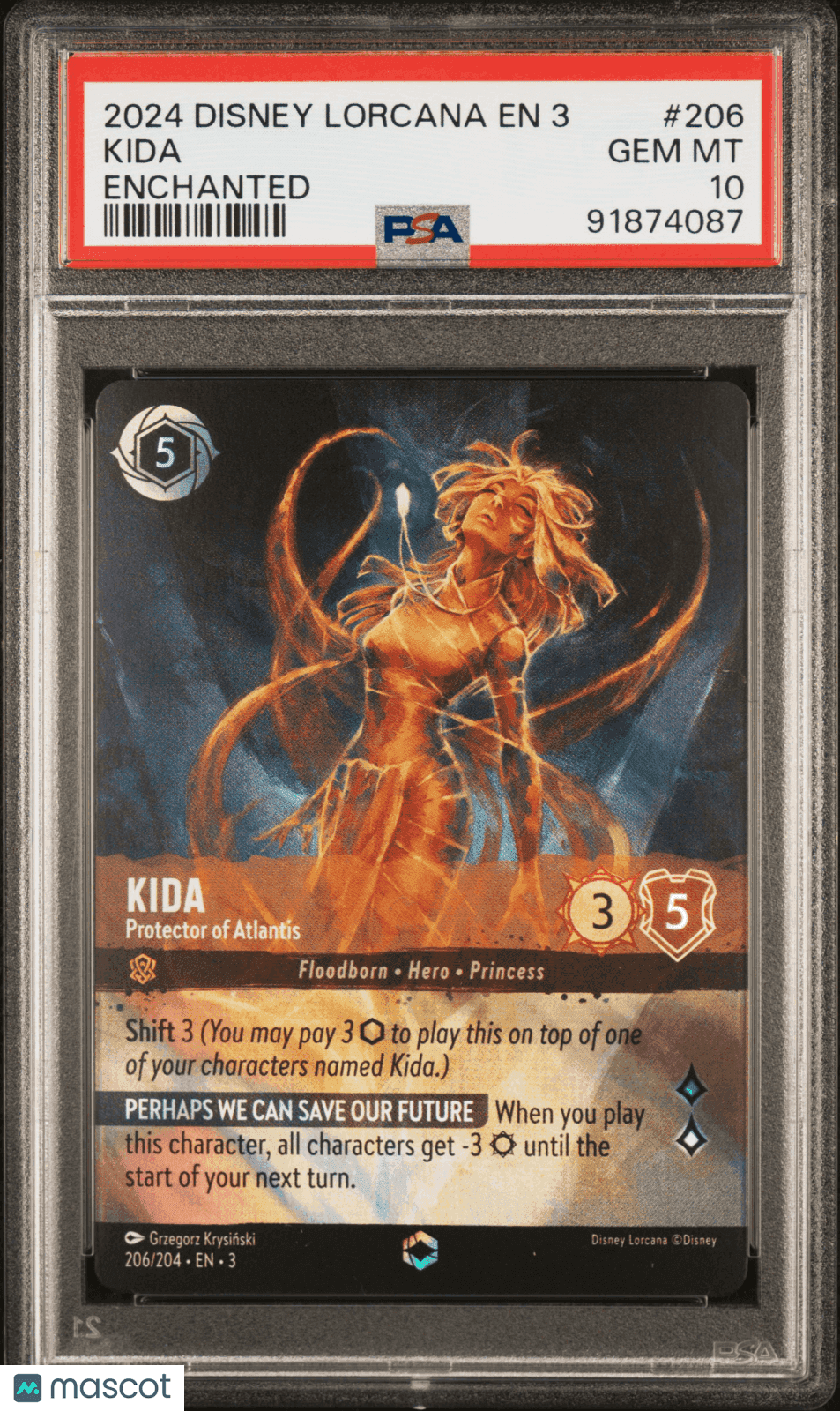 2024 Disney Lorcana TCG Kida #206 PSA 10