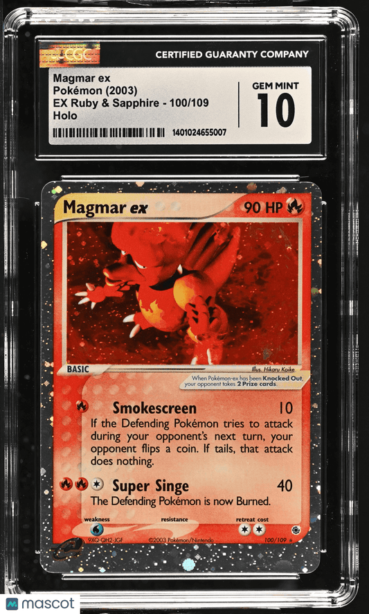 2003 Pokémon TCG Magmar ex #100/109 English CGC 10