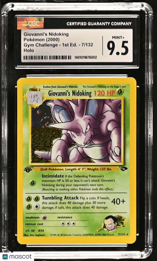 2000 Pokémon TCG Giovanni's Nidoking #7/132 English CGC 9.5