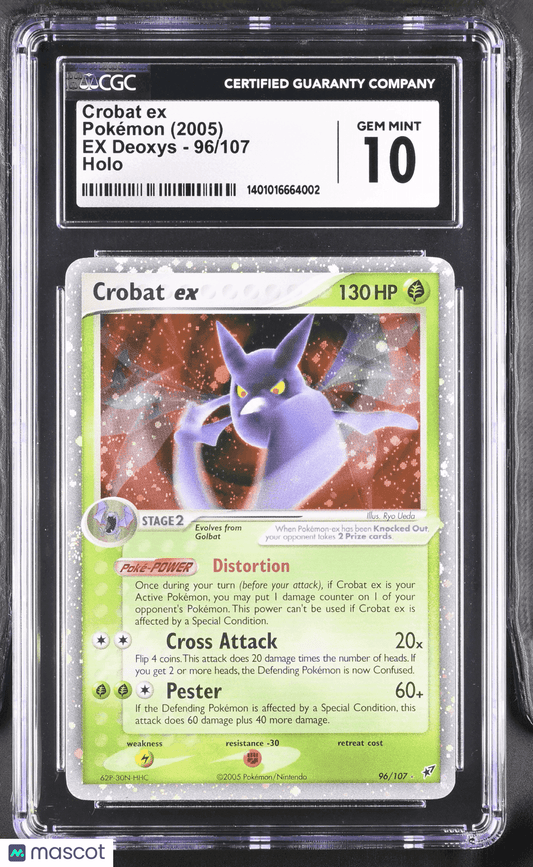 2005 Pokémon TCG Crobat ex #96/107 English CGC 10