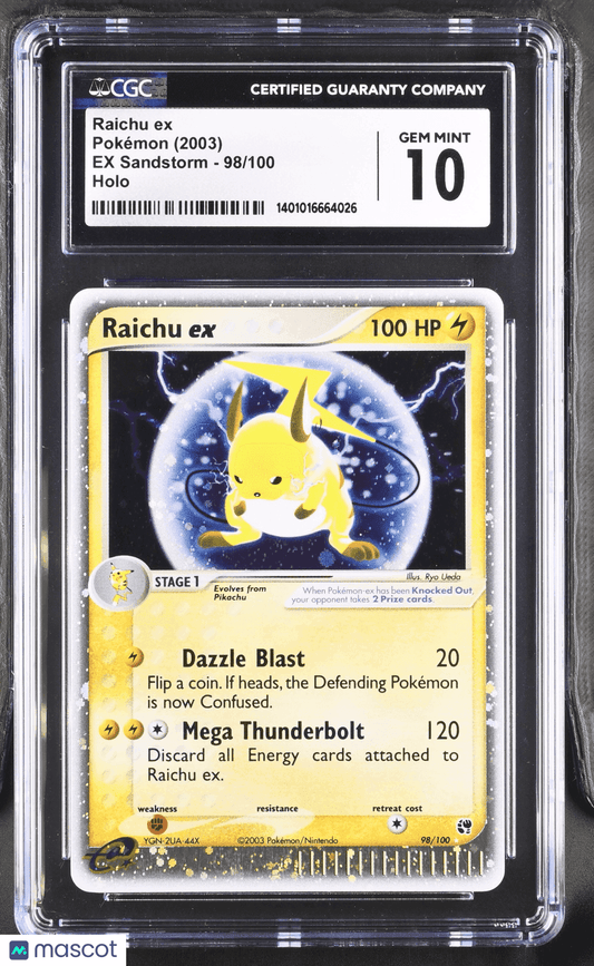 2003 Pokémon TCG Raichu ex #98/100 English CGC 10