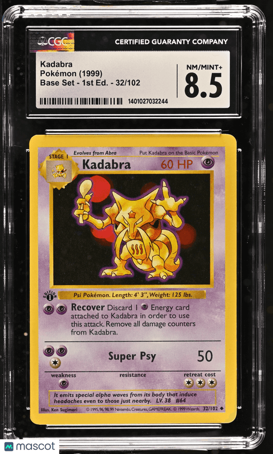 1999 Pokémon TCG Kadabra #32/102 English CGC 8.5