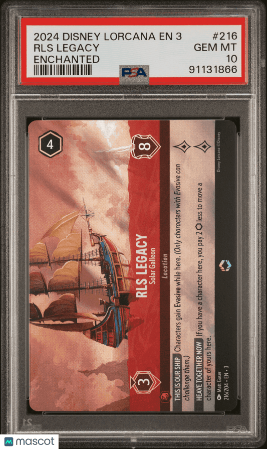 2024 Disney Lorcana TCG RLS Legacy #216 PSA 10