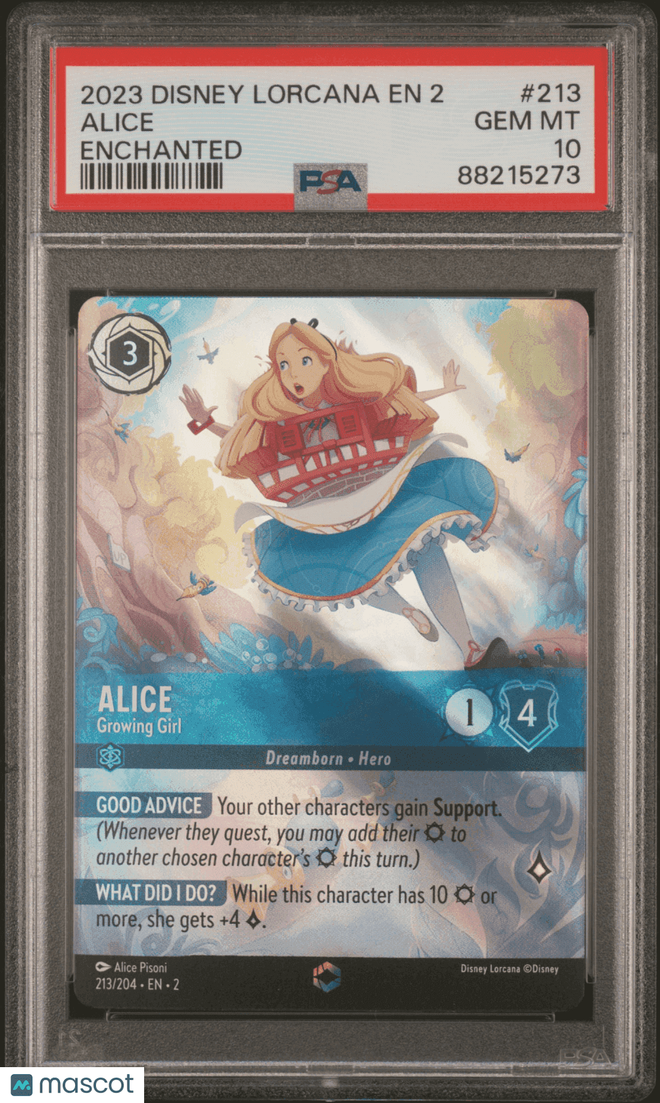 2023 Disney Lorcana TCG Alice #213 PSA 10