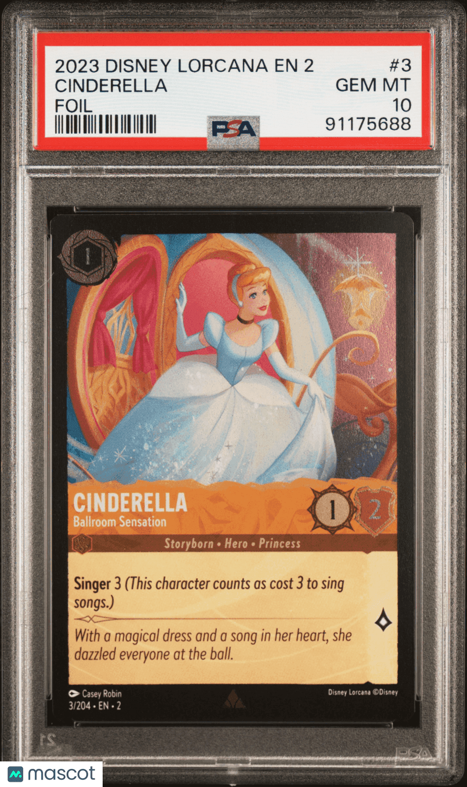 2023 Disney Lorcana TCG Cinderella #3 PSA 10