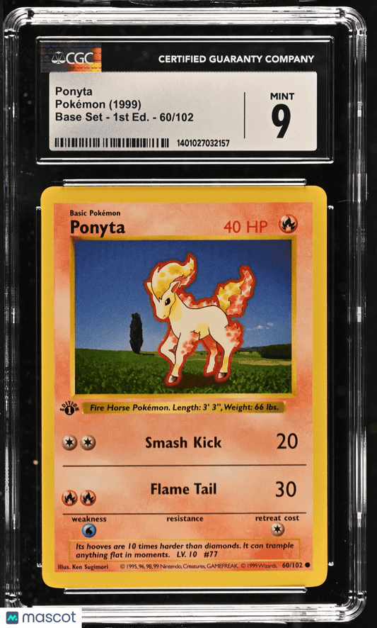 1999 Pokémon TCG Ponyta #60/102 English CGC 9