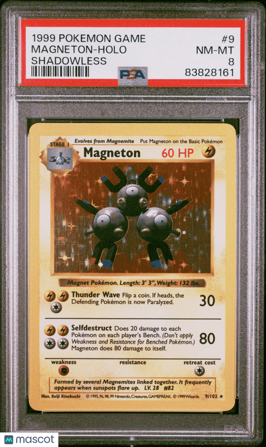 1999 PokéMon TCG Magneton #9 PSA 8