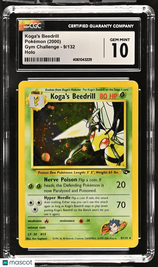 2000 Pokémon TCG Koga's Beedrill #9/132 English CGC 10