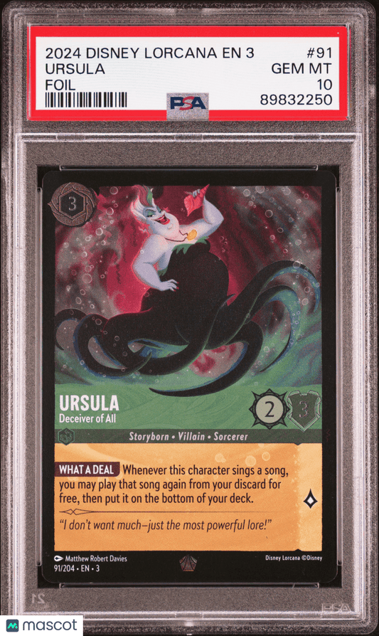 2024 Disney Lorcana TCG Ursula #91 PSA 10