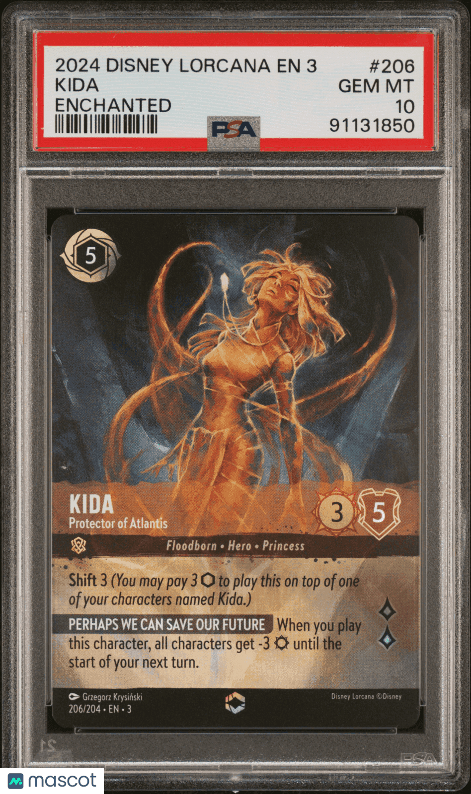 2024 Disney Lorcana TCG Kida #206 PSA 10