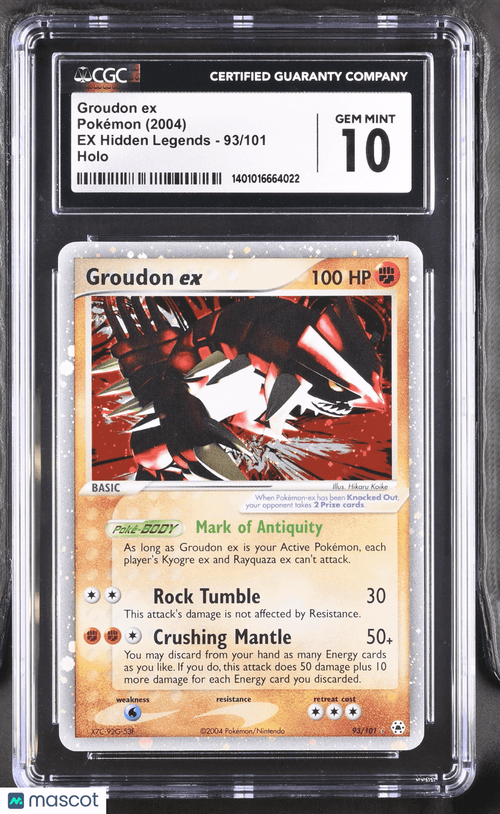 2004 Pokémon TCG Groudon ex #93/101 English CGC 10