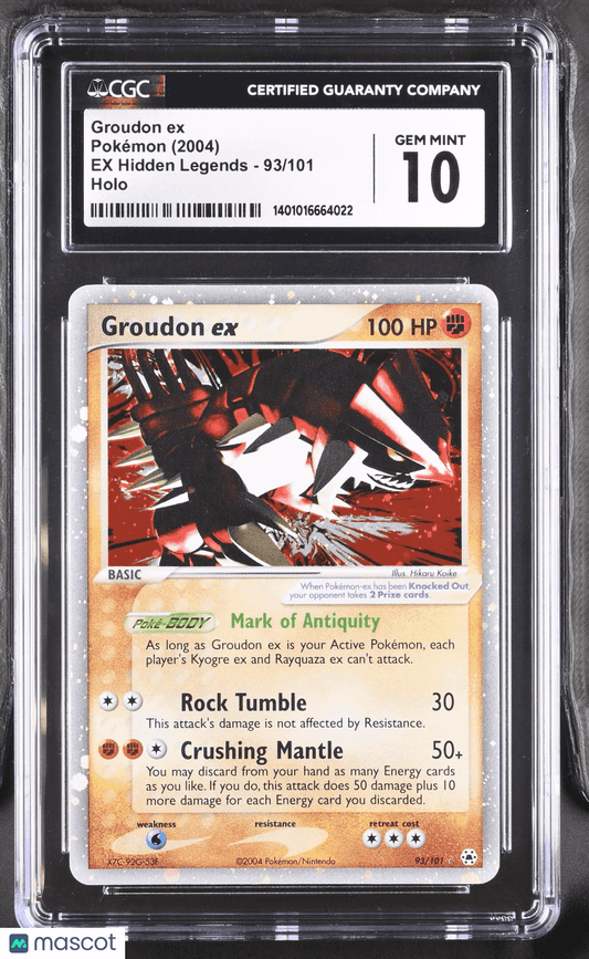 2004 Pokémon TCG Groudon ex #93/101 English CGC 10