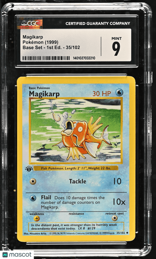 1999 Pokémon TCG Magikarp #35/102 English CGC 9