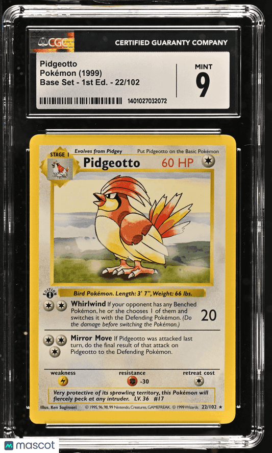 1999 Pokémon TCG Pidgeotto #22/102 English CGC 9