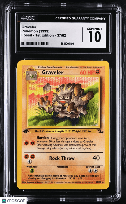 1999 Pokémon TCG Graveler #37/62 English CGC 10