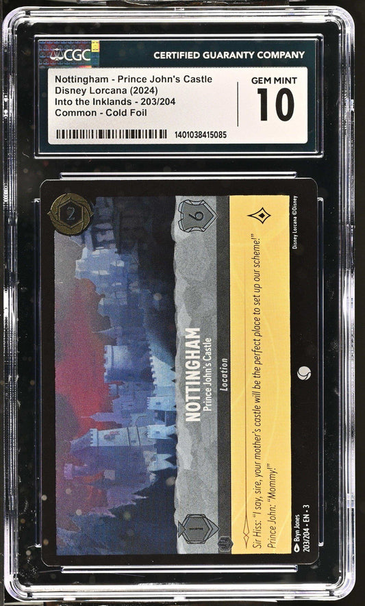 Disney Lorcana TCG Nottingham - Prince John's Castle #203/204 English CGC 10