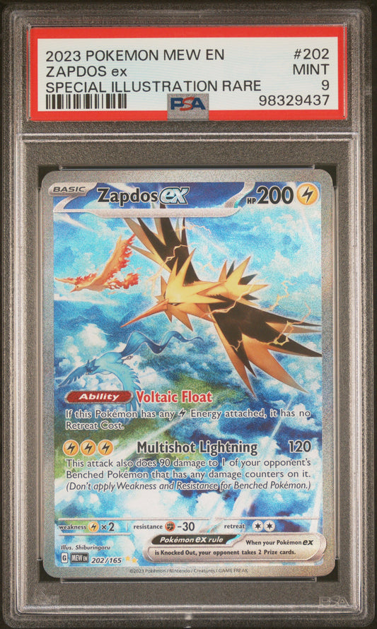 PokéMon TCG Zapdos EX #202 Special Illustration Rare PSA 9