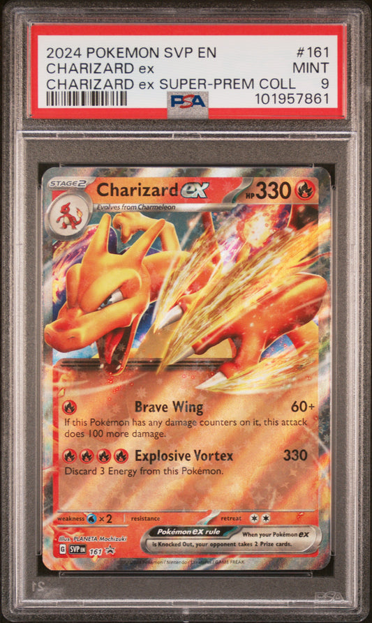 PokéMon TCG Charizard EX #161 Charizard EX Super-Prem Coll PSA 9