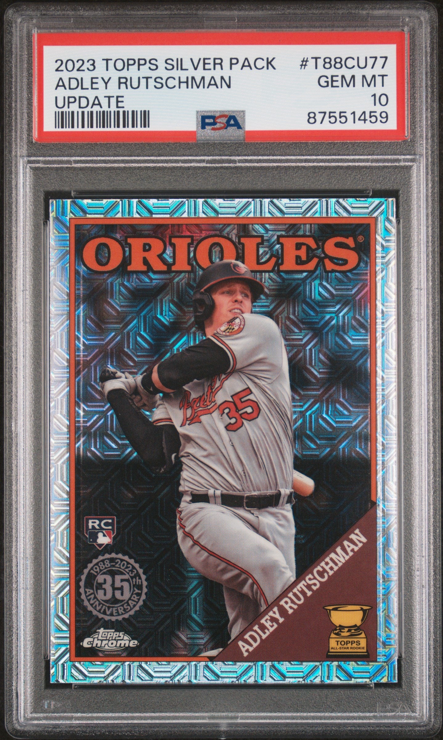 2023 Topps Silver Pack 1988 Chrome Promo Adley Rutschman #T88CU77 Update PSA 10