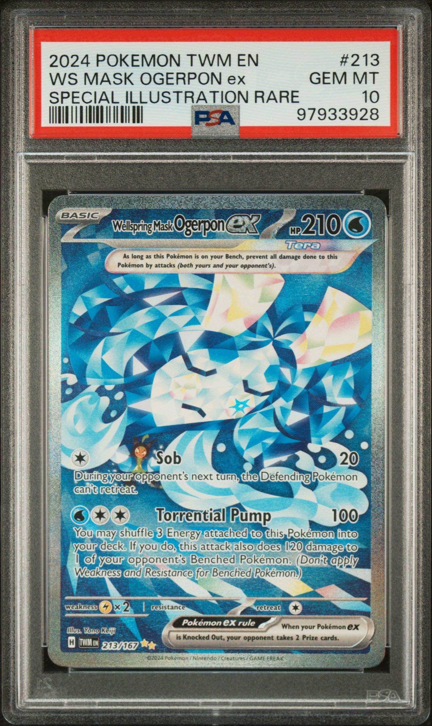 PokéMon TCG WS Mask Ogerpon EX #213 Special Illustration Rare PSA 10