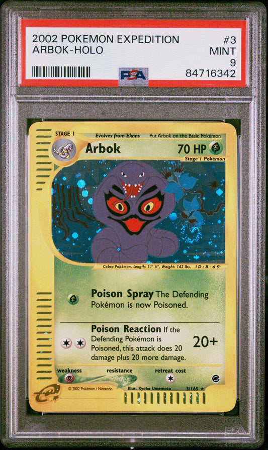 2002 PokéMon TCG Arbok #3 PSA 9