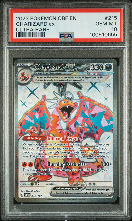 PokéMon TCG Charizard EX #215 Ultra Rare PSA 10