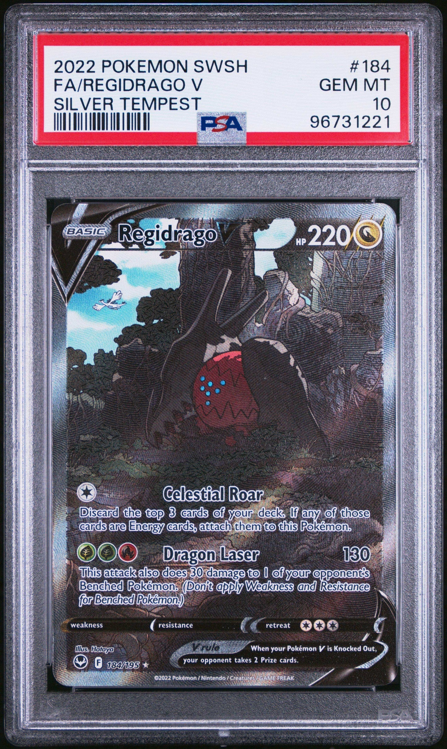 PokéMon TCG Regidrago V Fa #184 Silver Tempest PSA 10