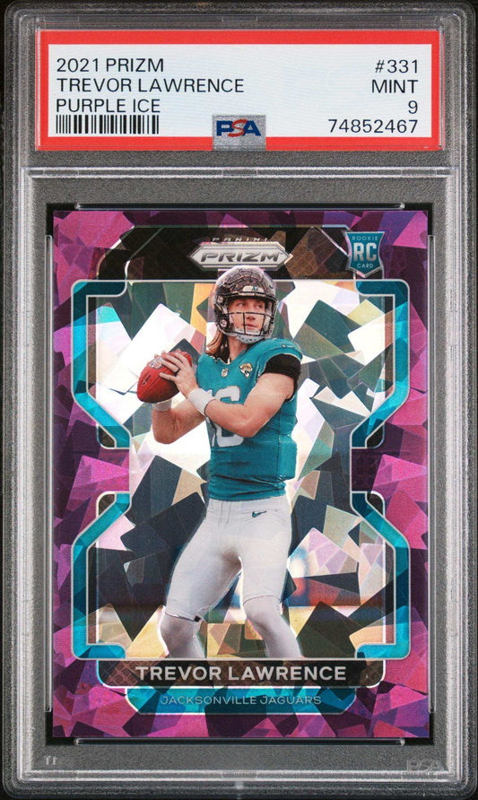 2021 Panini Prizm Trevor Lawrence #331 Purple Ice PSA 9