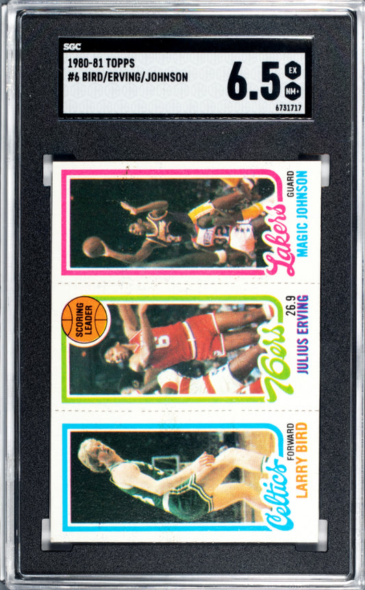 1980 Topps Johnson Erving Bird #6 SGC 6.5