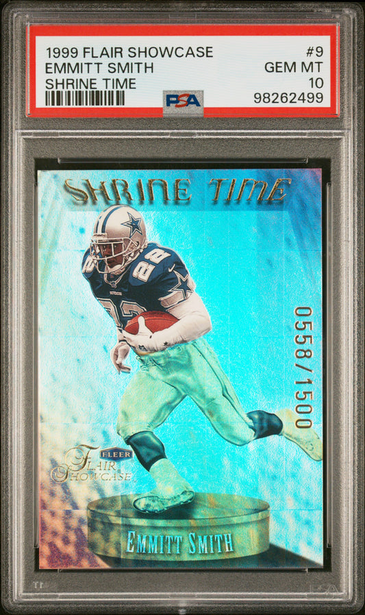 1999 Flair Showcase Shrine Time Emmitt Smith #9 PSA 10