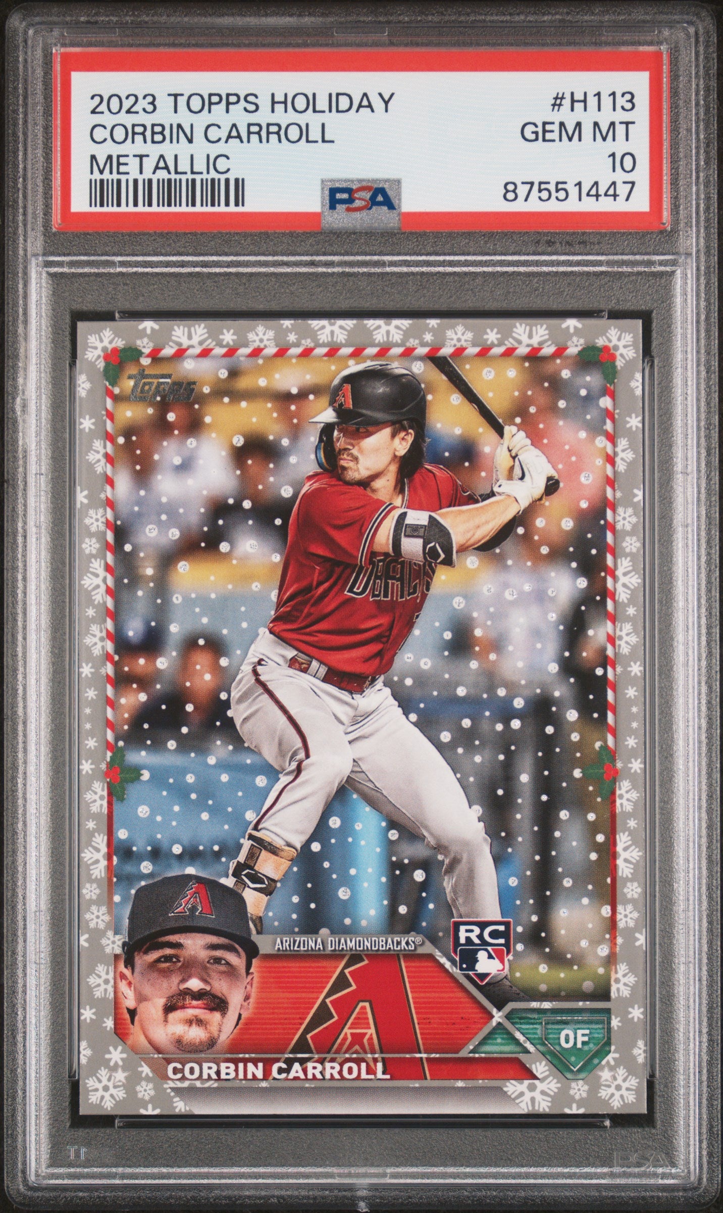 2023 Topps Holiday Corbin Carroll #H113 Metallic PSA 10