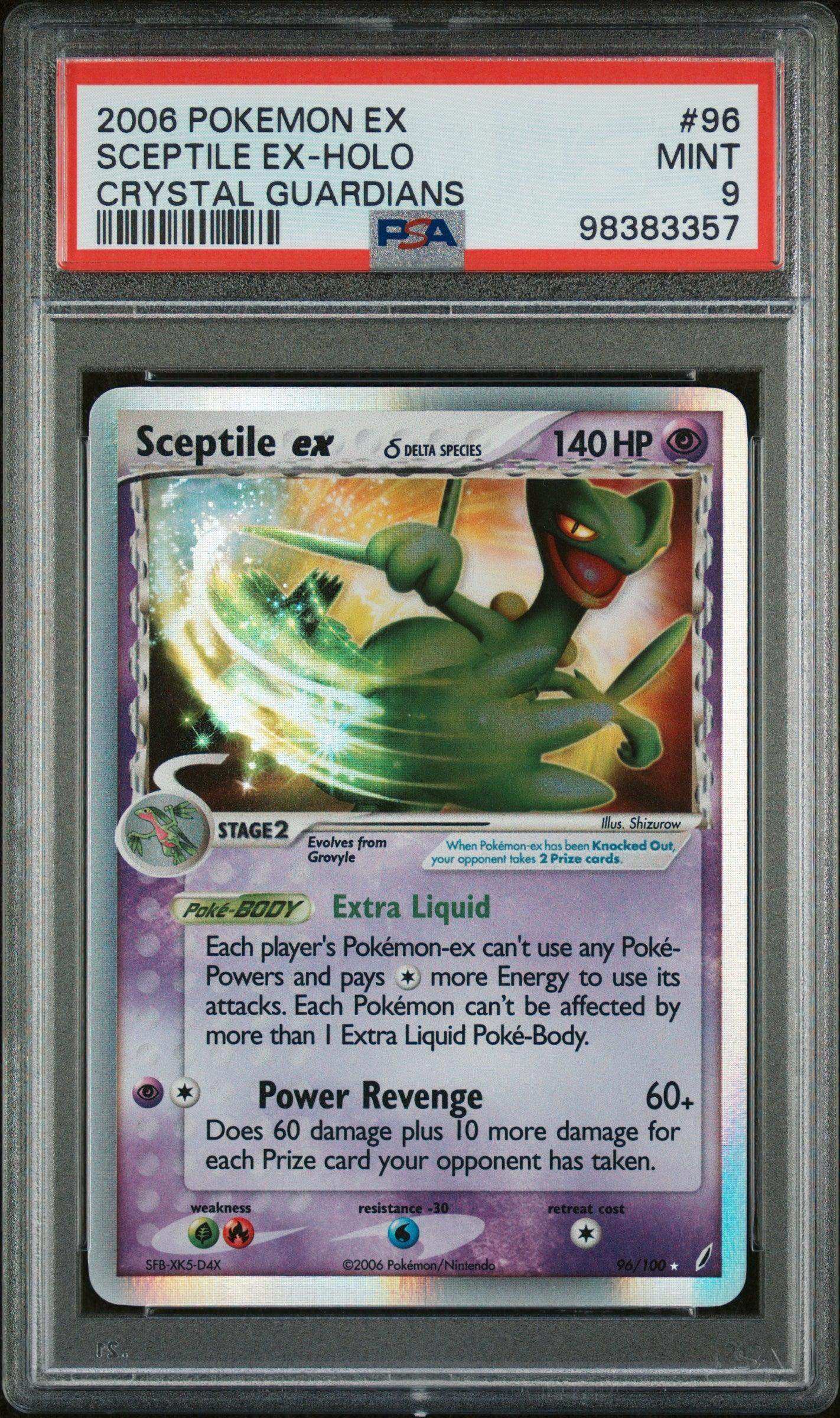 Guardians CCG Sceptile EX #96 Crystal Guardians PSA 9