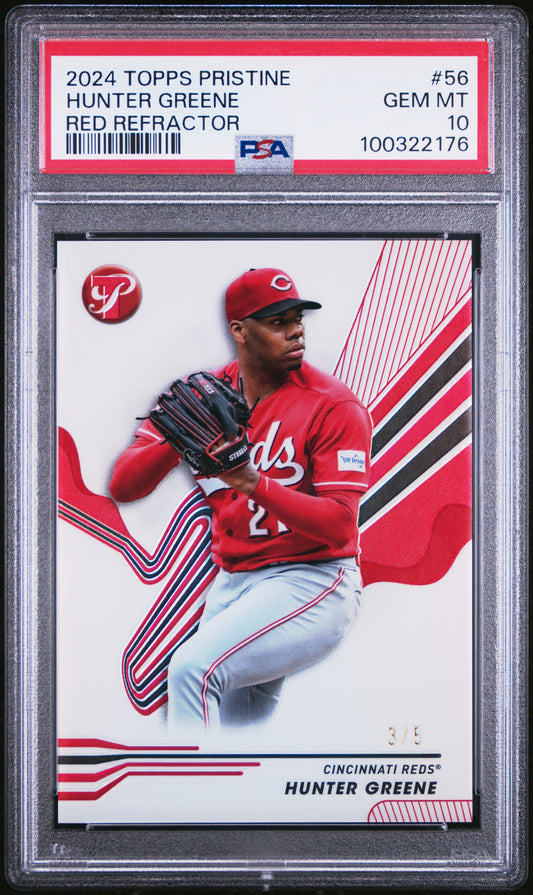 2024 Topps Pristine Hunter Greene #56 Red Refractor PSA 10