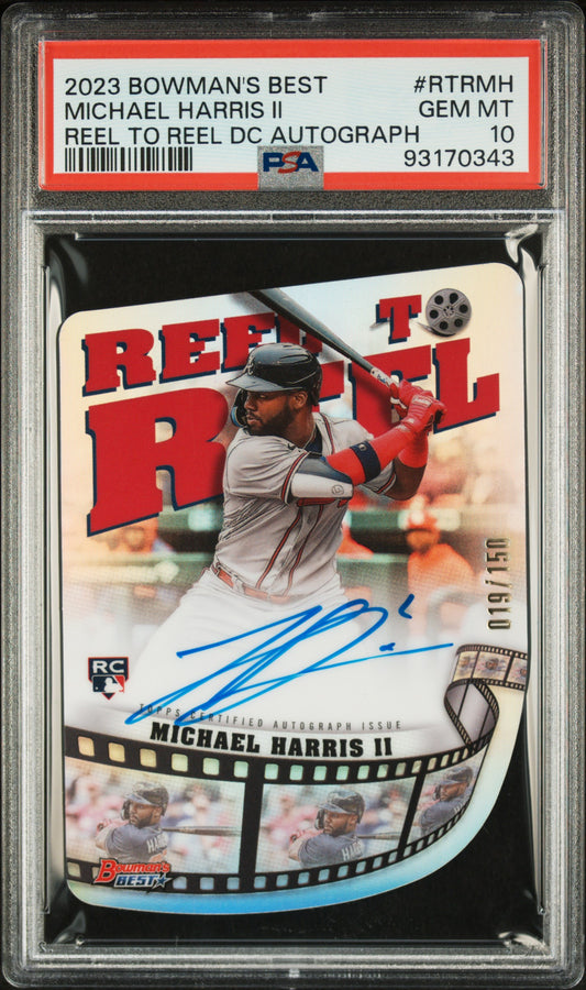 2023 Bowman's Best Reel To Reel Die-Cuts Autographs Michael Harris II #RTRMH PSA 10