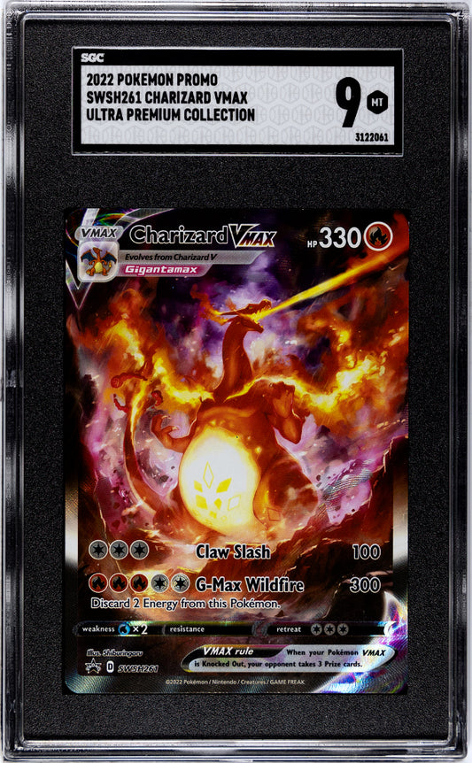 Pokémon TCG Charizard Vmax #SWSH261 SGC 9