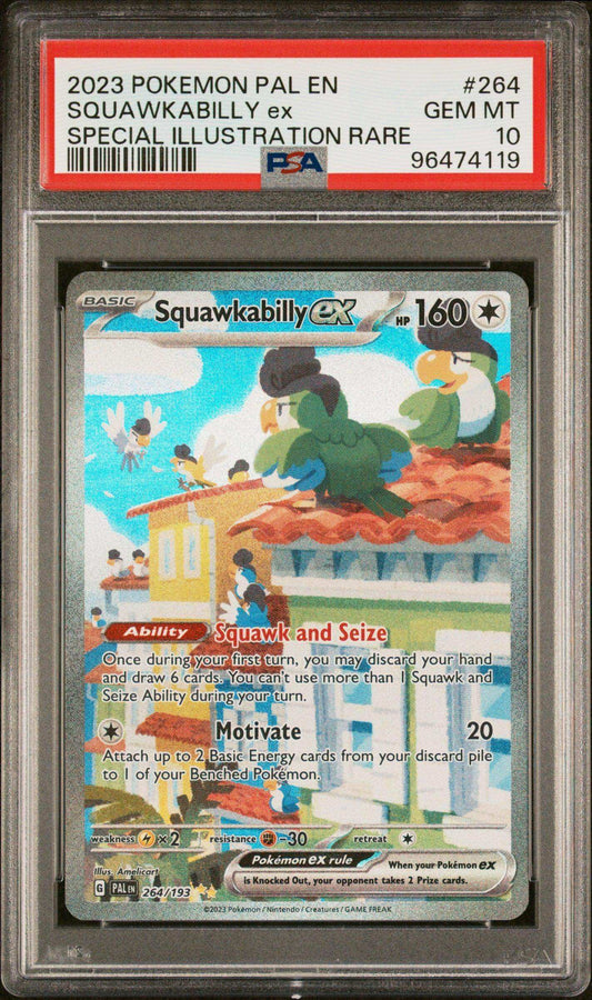 2023 PokéMon TCG Squawkabilly EX #264 Special Illustration Rare PSA 10