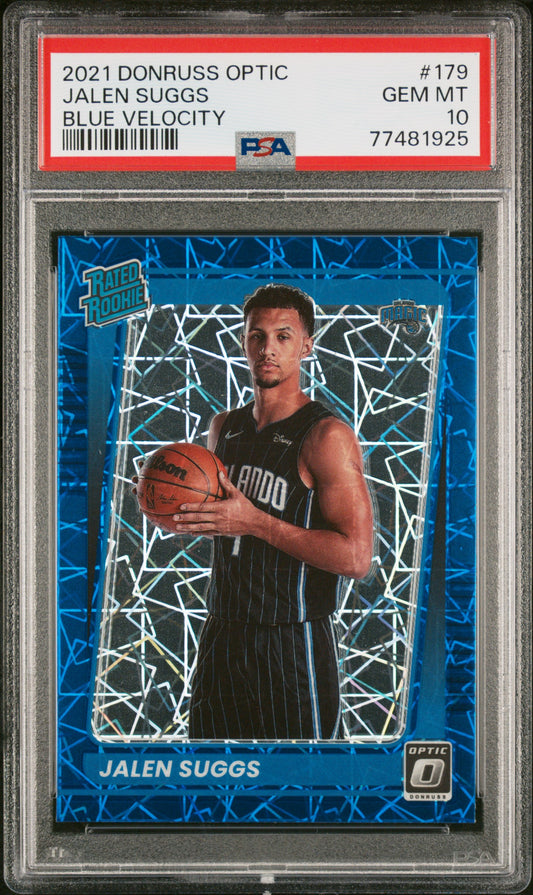 2021 Panini Donruss Optic Jalen Suggs #179 Blue Velocity PSA 10